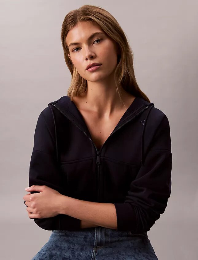 Monogramlı Polar Fermuarlı Kapüşonlu Sweatshirt Monogramlı Polar Fermuarlı Kapüşonlu Sweatshirt