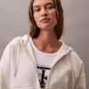 Monogramlı Polar Fermuarlı Kapüşonlu Sweatshirt Monogramlı Polar Fermuarlı Kapüşonlu Sweatshirt
