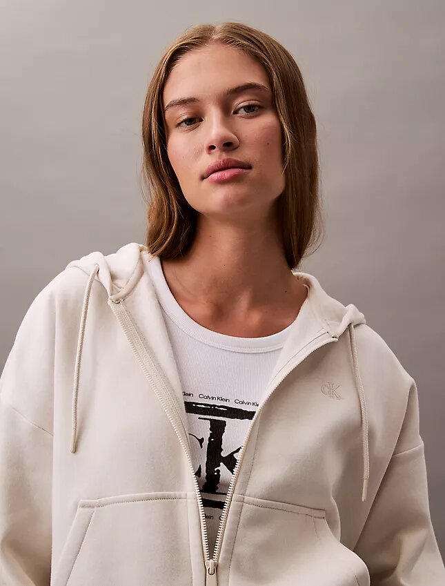 Monogramlı Polar Fermuarlı Kapüşonlu Sweatshirt Monogramlı Polar Fermuarlı Kapüşonlu Sweatshirt