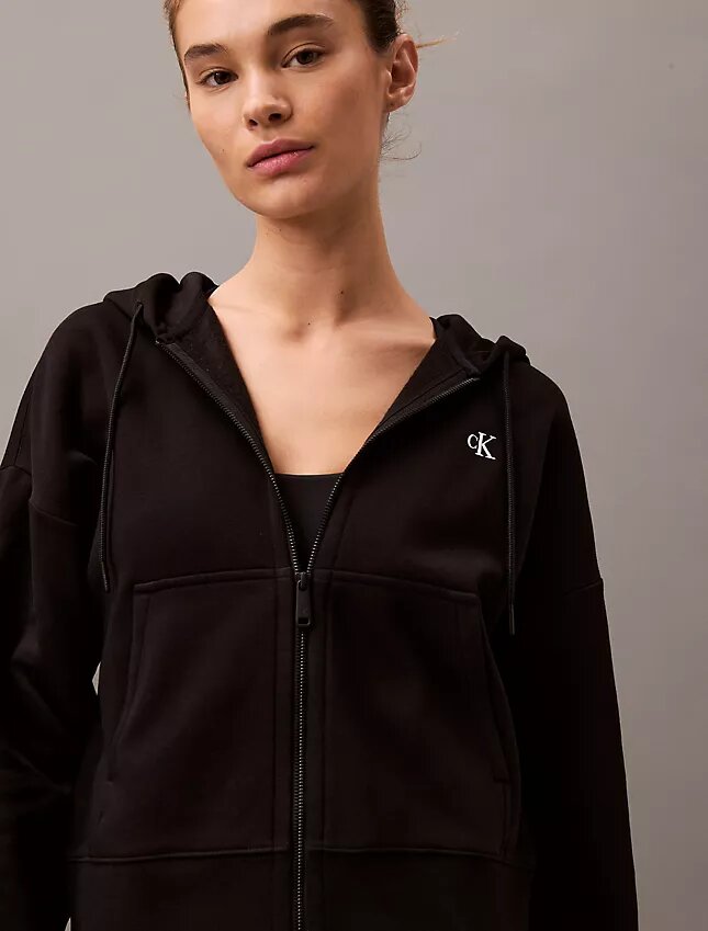 Monogramlı Polar Fermuarlı Kapüşonlu Sweatshirt Monogramlı Polar Fermuarlı Kapüşonlu Sweatshirt