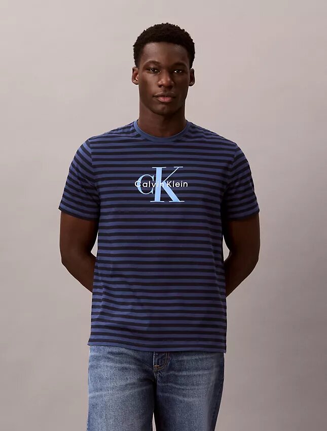 Monologo Grafik Çizgili Klasik Tişört Monologo Grafik Çizgili Klasik Tişört
