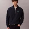 Monologo Premium Havlu Kumaş Çeyrek Fermuarlı Sweatshirt