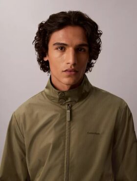 Naylon Izgaralı Bomber Ceket Naylon Izgaralı Bomber Ceket