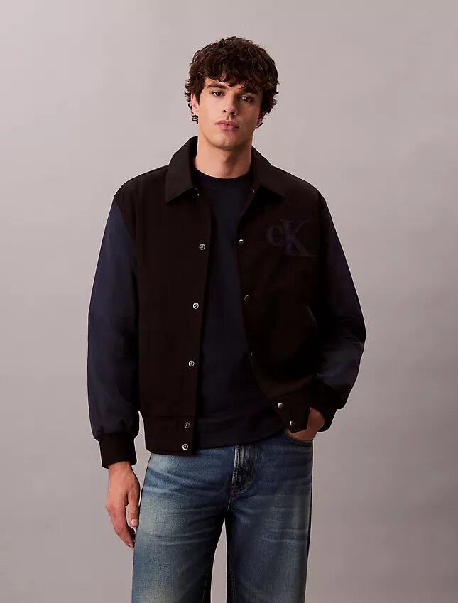 Naylon Pamuklu Varsity Bomber Ceket Naylon Pamuklu Varsity Bomber Ceket