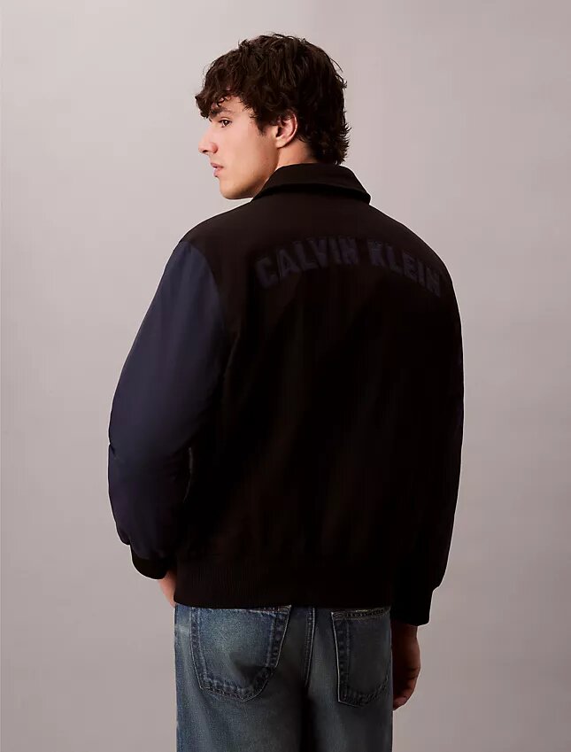 Naylon Pamuklu Varsity Bomber Ceket Naylon Pamuklu Varsity Bomber Ceket