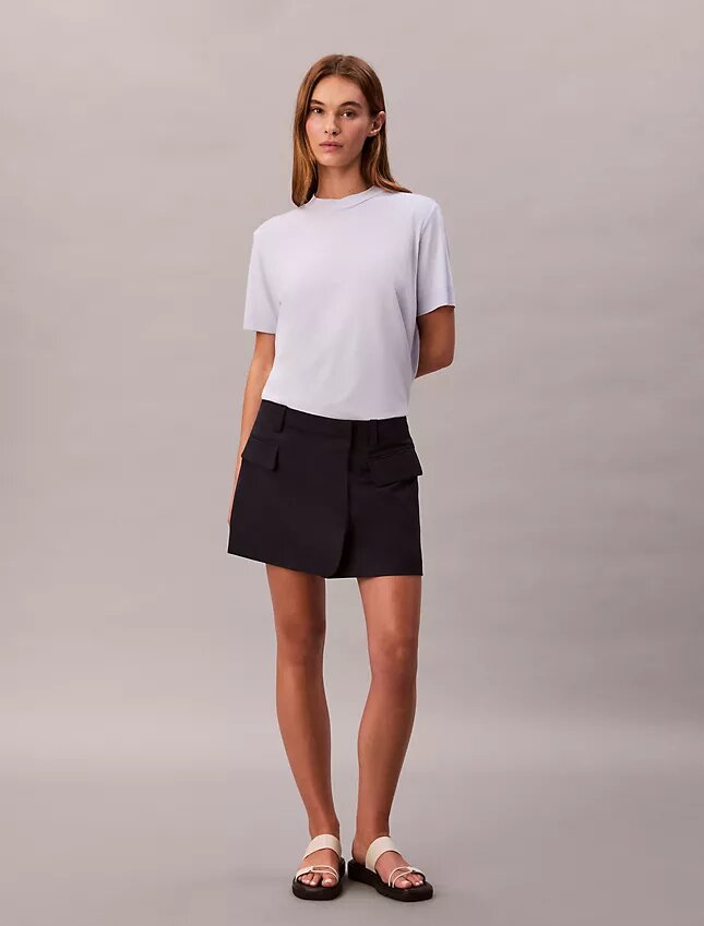 İnce Örme Mock Neck Tişört İnce Örme Mock Neck Tişört