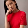 İnce Örme Mock Neck Tişört İnce Örme Mock Neck Tişört