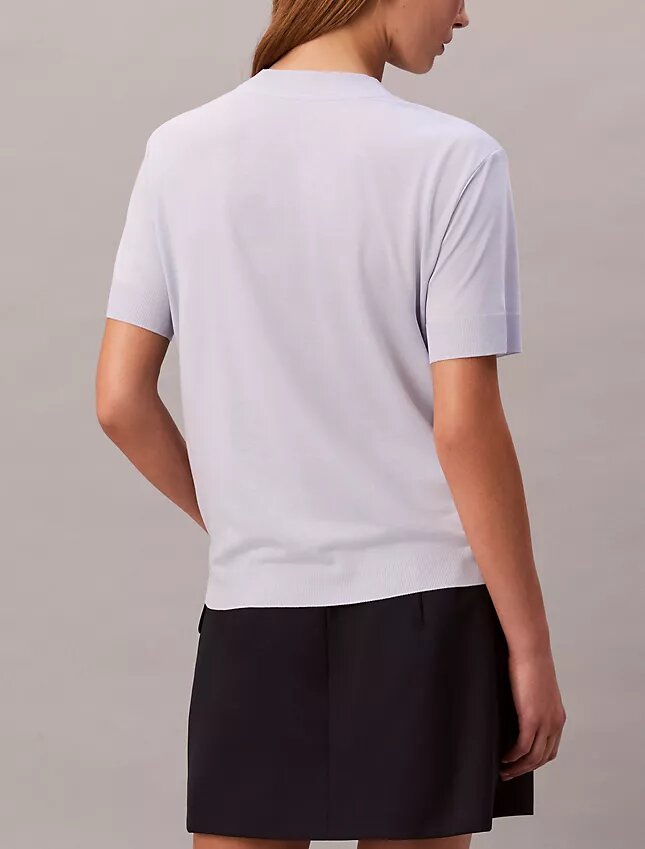İnce Örme Mock Neck Tişört İnce Örme Mock Neck Tişört