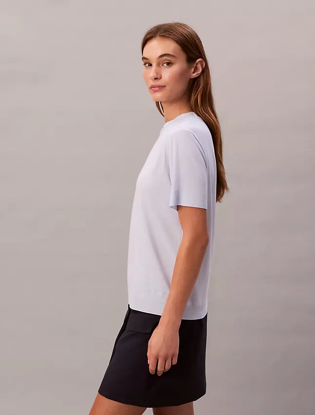 İnce Örme Mock Neck Tişört İnce Örme Mock Neck Tişört