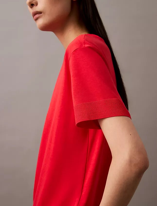 İnce Örme Mock Neck Tişört İnce Örme Mock Neck Tişört