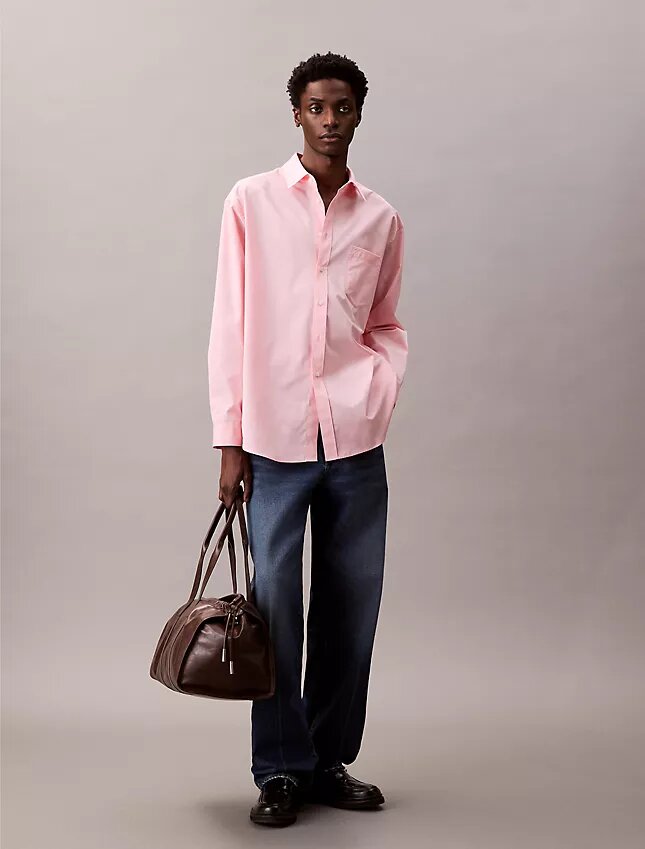 Oversized Pamuklu Poplin Düğmeli Gömlek Oversized Pamuklu Poplin Düğmeli Gömlek