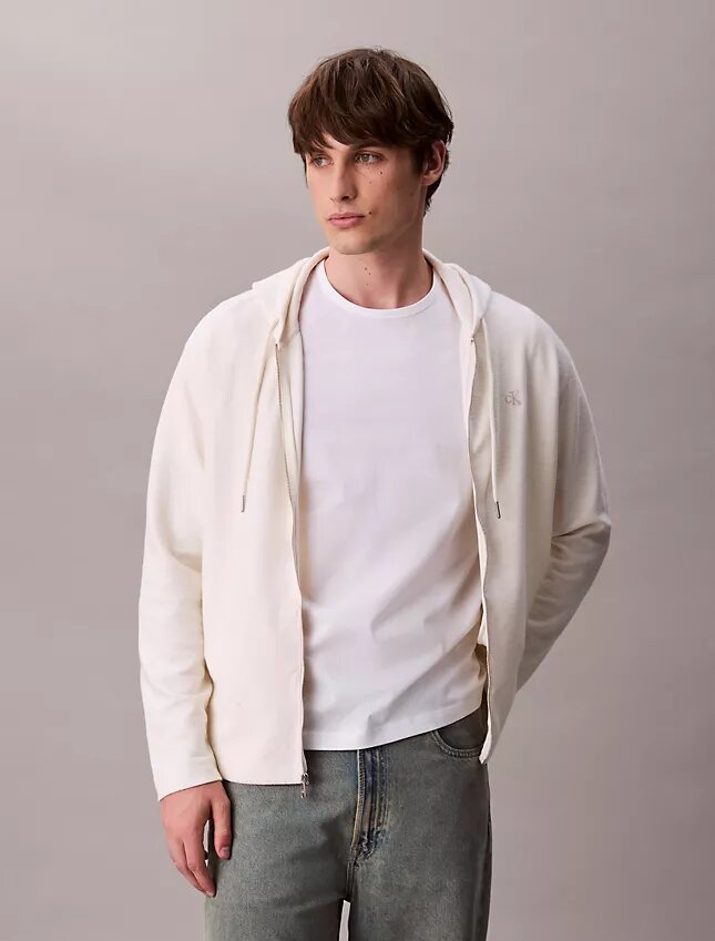 Pamuk Karışımlı Boucle Rahat Kapüşonlu Sweatshirt Pamuk Karışımlı Boucle Rahat Kapüşonlu Sweatshirt