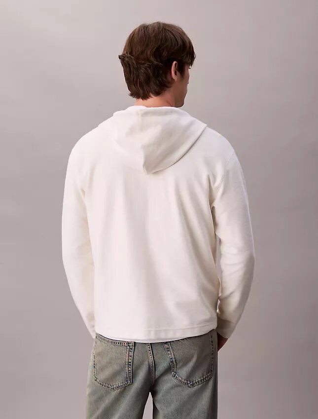 Pamuk Karışımlı Boucle Rahat Kapüşonlu Sweatshirt Pamuk Karışımlı Boucle Rahat Kapüşonlu Sweatshirt