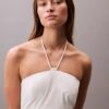 Pamuklu Dimi Halter Midi Elbise Pamuklu Dimi Halter Midi Elbise