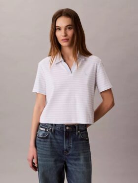 Pamuklu Konturlu Ribana Polo Tişört