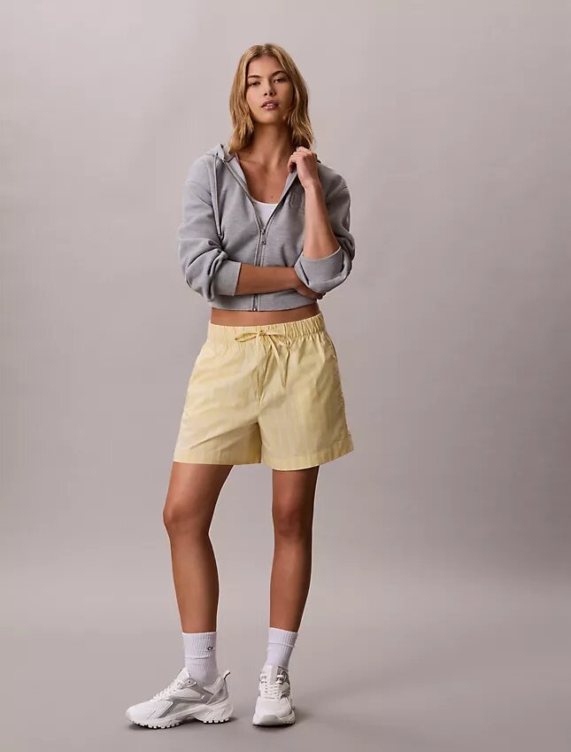 Pamuklu Poplin Çizgili Boxer Şort Pamuklu Poplin Çizgili Boxer Şort