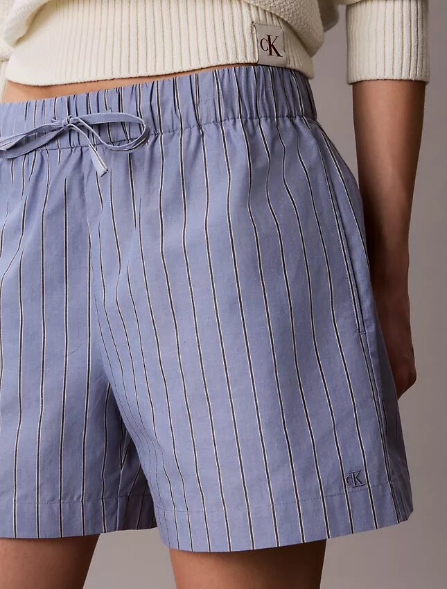 Pamuklu Poplin Çizgili Boxer Şort Pamuklu Poplin Çizgili Boxer Şort