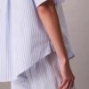 Pamuklu Poplin Rahat Kısa Kollu Pijama Gömleği Pamuklu Poplin Rahat Kısa Kollu Pijama Gömleği