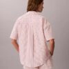 Pamuklu Poplin Rahat Kısa Kollu Pijama Gömleği Pamuklu Poplin Rahat Kısa Kollu Pijama Gömleği