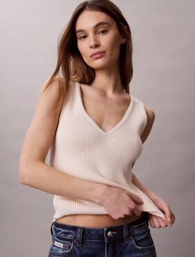 Pamuklu Ribana Hırka ve Tank Set