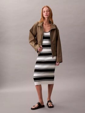 Pamuklu Ribana Midi Tank Elbise Pamuklu Ribana Midi Tank Elbise