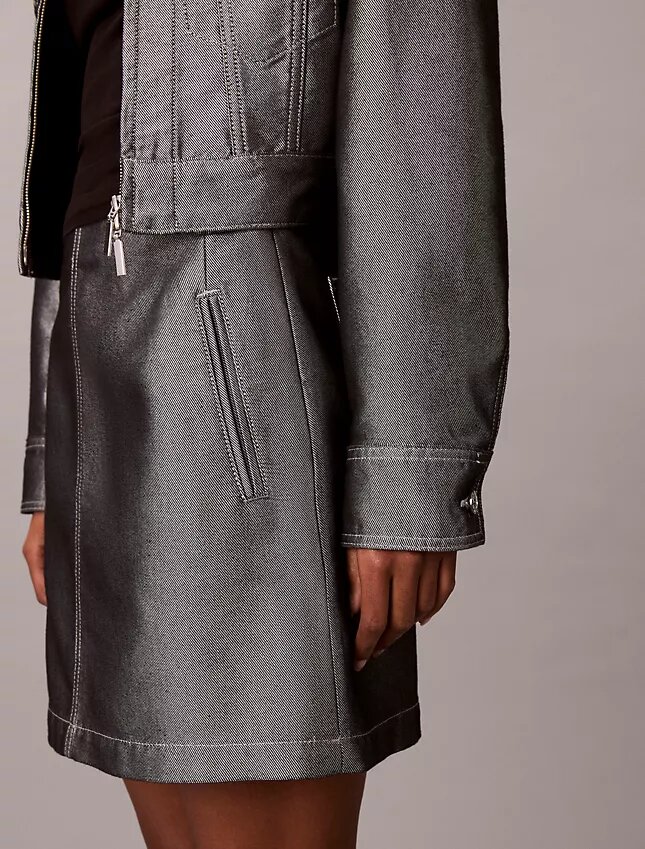 Parlak Denim A-Line Etek Parlak Denim A-Line Etek