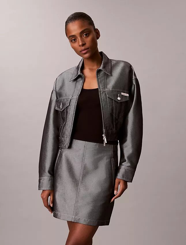 Parlak Denim A-Line Etek Parlak Denim A-Line Etek