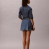 Pileli Denim Mini Etek Pileli Denim Mini Etek