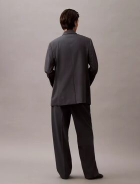 Pileli Yün Gabardin Karışımı Pantolon