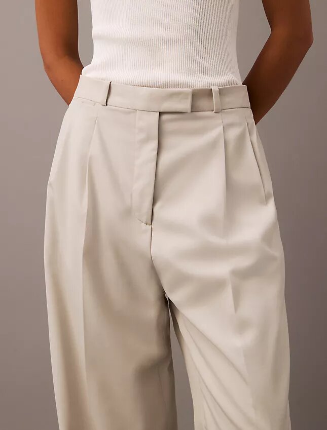 Pileli Yün Gabardin Karışımı Pantolon Pileli Yün Gabardin Karışımı Pantolon