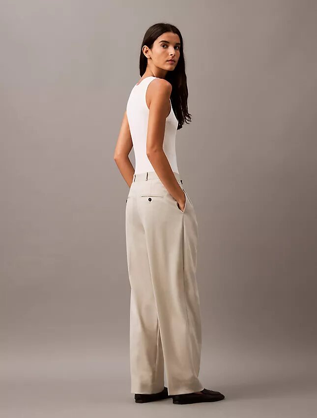 Pileli Yün Gabardin Karışımı Pantolon Pileli Yün Gabardin Karışımı Pantolon