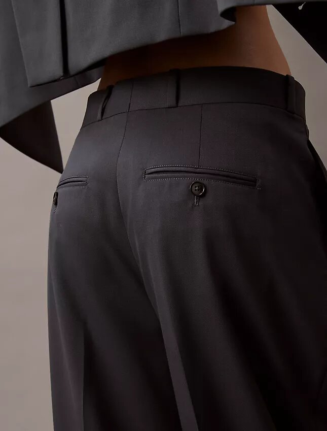 Pileli Yün Gabardin Karışımı Pantolon Pileli Yün Gabardin Karışımı Pantolon