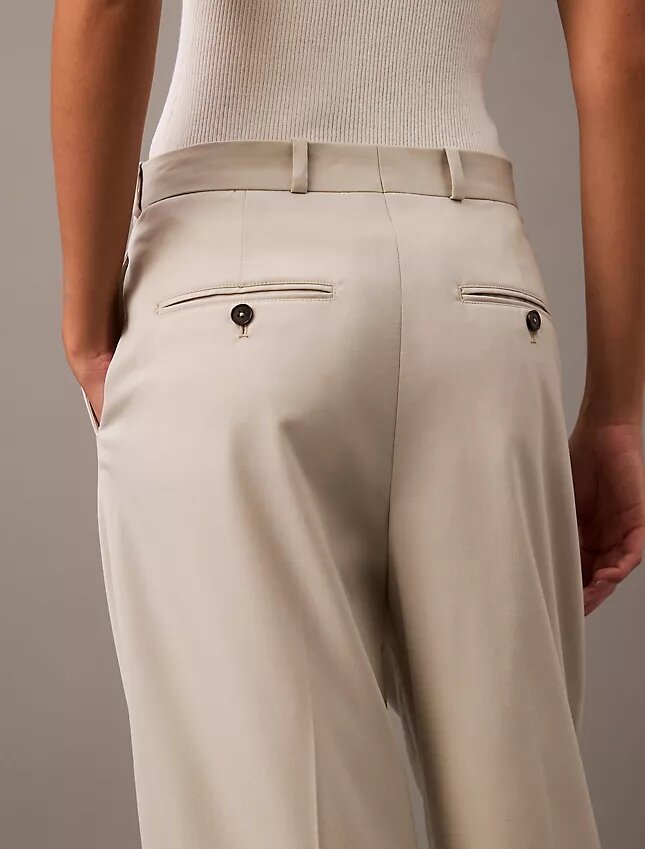 Pileli Yün Gabardin Karışımı Pantolon Pileli Yün Gabardin Karışımı Pantolon