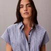İplik Boyalı Poplin Pamuklu Romper İplik Boyalı Poplin Pamuklu Romper