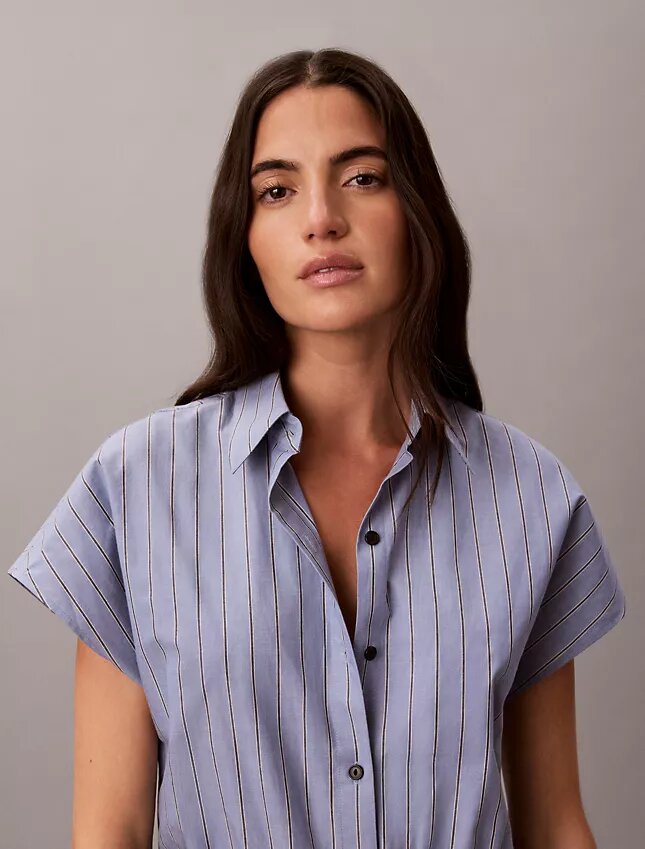 İplik Boyalı Poplin Pamuklu Romper İplik Boyalı Poplin Pamuklu Romper
