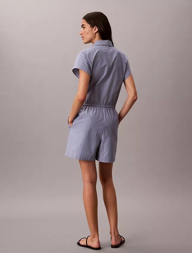 İplik Boyalı Poplin Pamuklu Romper İplik Boyalı Poplin Pamuklu Romper