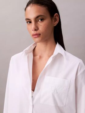 Poplin Rahat Düğmeli Gömlek