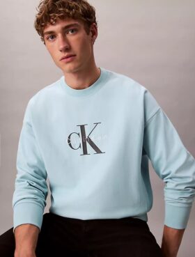 Premium Havlu Kumaş Monogram Logolu Rahat Sweatshirt