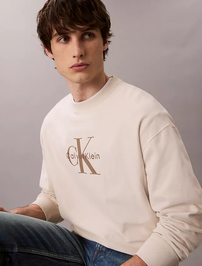 Premium Havlu Kumaş Monogram Logolu Rahat Sweatshirt Premium Havlu Kumaş Monogram Logolu Rahat Sweatshirt