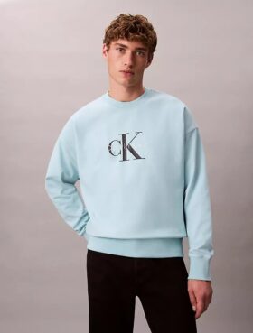 Premium Havlu Kumaş Monogram Logolu Rahat Sweatshirt