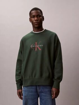Premium Havlu Kumaş Monogram Logolu Rahat Sweatshirt