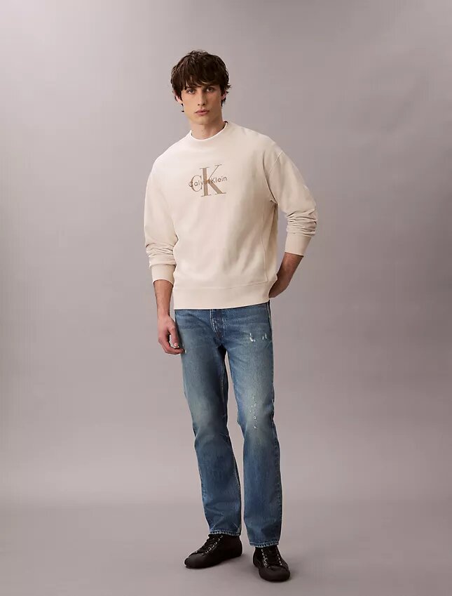Premium Havlu Kumaş Monogram Logolu Rahat Sweatshirt Premium Havlu Kumaş Monogram Logolu Rahat Sweatshirt
