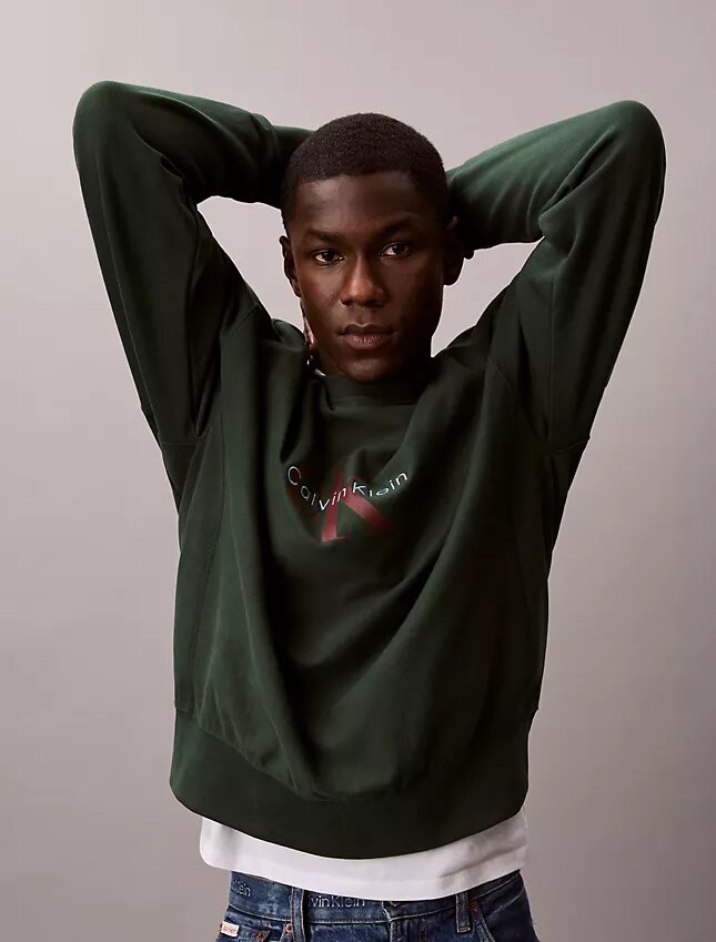 Premium Havlu Kumaş Monogram Logolu Rahat Sweatshirt Premium Havlu Kumaş Monogram Logolu Rahat Sweatshirt