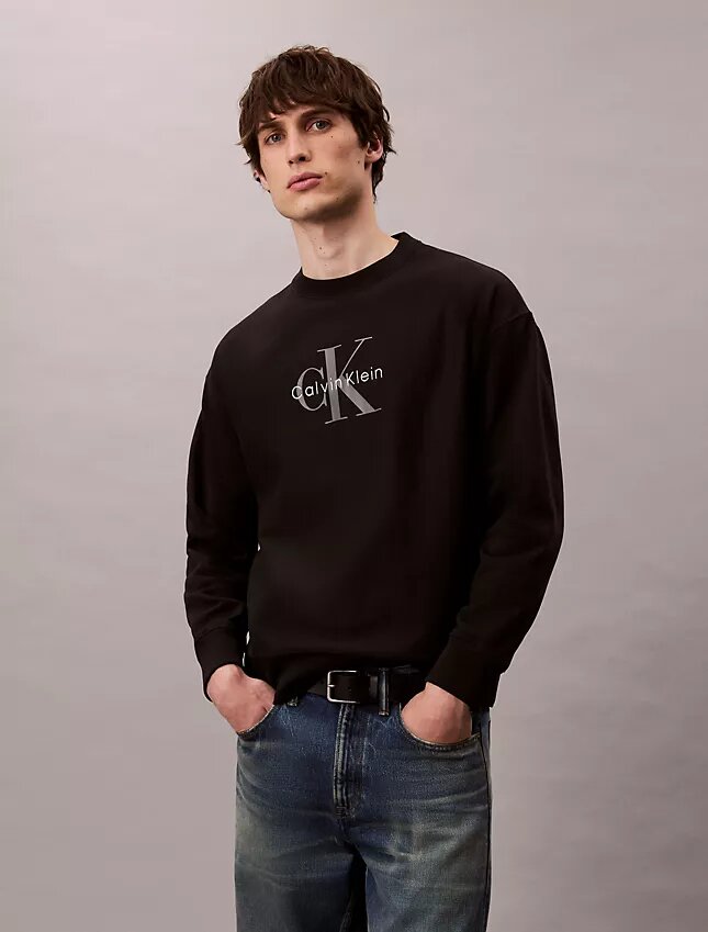 Premium Havlu Kumaş Monogram Logolu Rahat Sweatshirt Premium Havlu Kumaş Monogram Logolu Rahat Sweatshirt