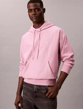 Premium Havlu Kumaş Rahat Monogram Polar Kapüşonlu Sweatshirt