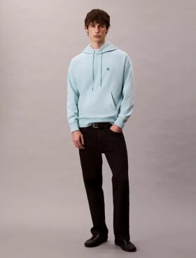 Premium Havlu Kumaş Rahat Monogram Polar Kapüşonlu Sweatshirt