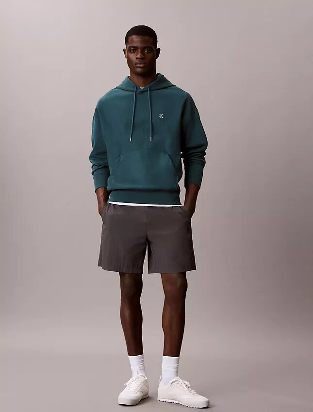 Premium Havlu Kumaş Rahat Monogram Polar Kapüşonlu Sweatshirt Premium Havlu Kumaş Rahat Monogram Polar Kapüşonlu Sweatshirt
