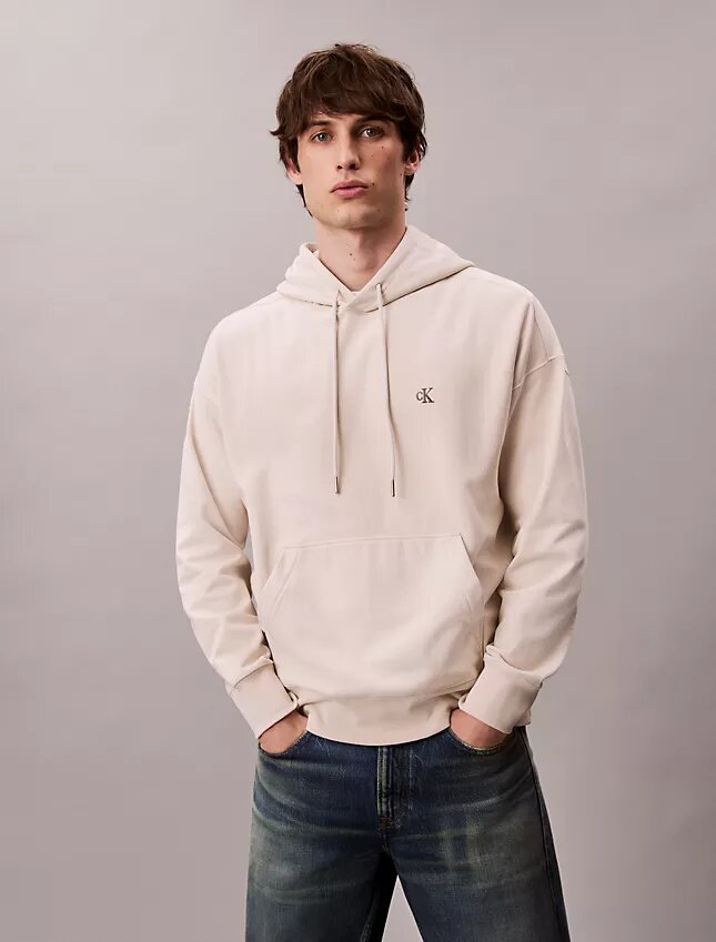 Premium Havlu Kumaş Rahat Monogram Polar Kapüşonlu Sweatshirt Premium Havlu Kumaş Rahat Monogram Polar Kapüşonlu Sweatshirt