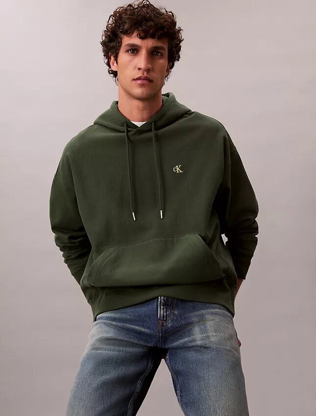 Premium Havlu Kumaş Rahat Monogram Polar Kapüşonlu Sweatshirt Premium Havlu Kumaş Rahat Monogram Polar Kapüşonlu Sweatshirt