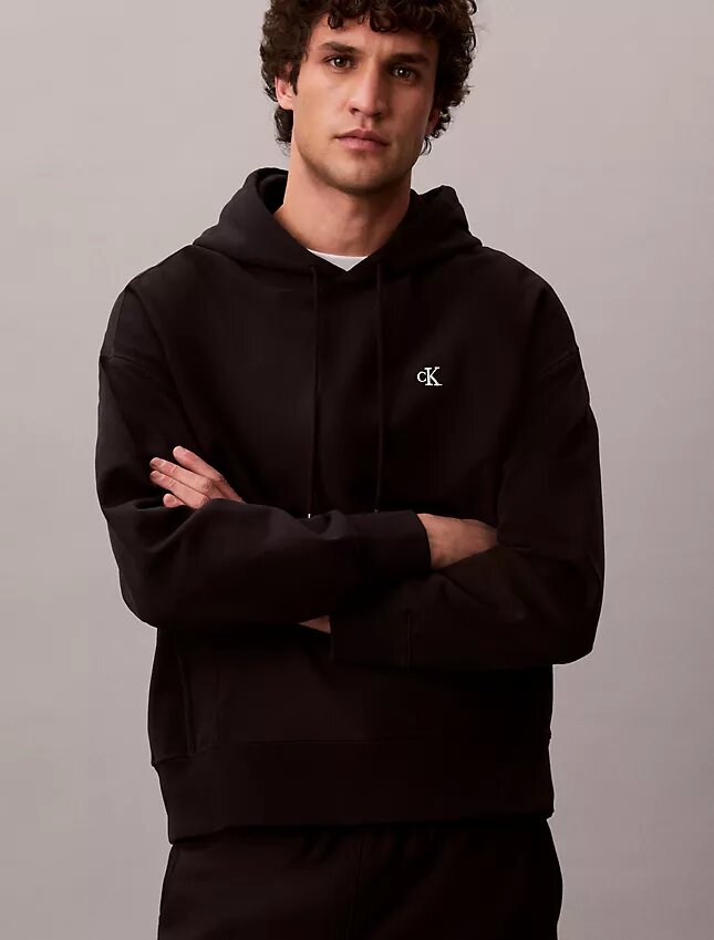 Premium Havlu Kumaş Rahat Monogram Polar Kapüşonlu Sweatshirt Premium Havlu Kumaş Rahat Monogram Polar Kapüşonlu Sweatshirt